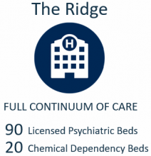 The Ridge Full Continuum of Care 90 Licensed Psychiatric Beds 20 Chemical Dependency Beds