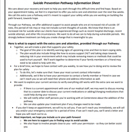 Centerstone suicide prevention pathway information sheet