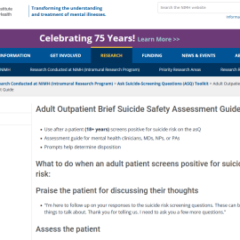 Adult Outpatient Brief Suicide Safety Assessment Guide
