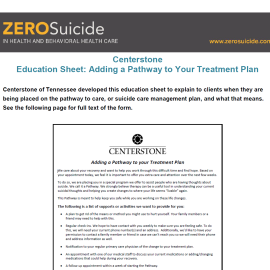 image of the centerstone education sheet 'Adding a pathway to your treatment plan.'
